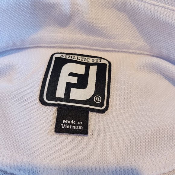 Footjoy Golf Polo Men's XL Extra Large Purple Stripe Badlands Las Vegas Logo - Picture 3 of 11